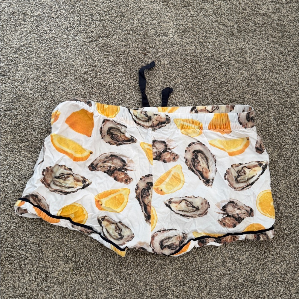 Katie Kime The World Is Your Oyster Pajama St - White/Yellow - Picture 7 of 9
